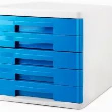 得力（deli） 9762 时尚彩色（蓝色）办公五层文件柜/资料收纳柜