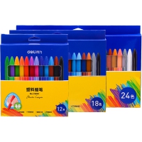 得力72063  塑料蜡笔 24色    72062 18色  72061 12色