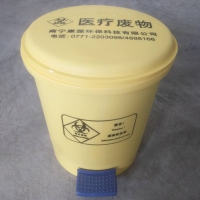 黄色圆形医疗脚踏桶（含内桶） 15升