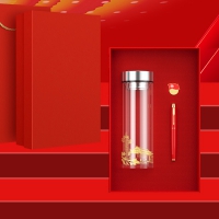 建党礼盒（玻璃杯+签字笔+党徽）七一红色纪念品